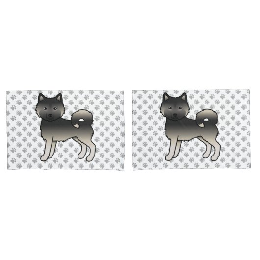 Agouti Alaskan Malamute Schattige Cartoon Hond Kussensloop (Voorkant-Set)