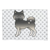 Agouti Alaskan Malamute Schattige Cartoon Hond Kussensloop (Voorkant-Links)