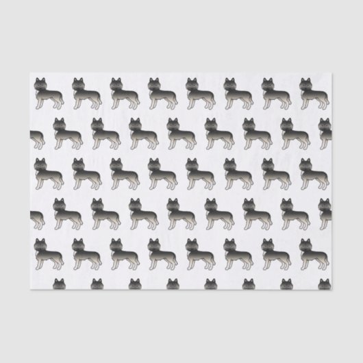 Agouti Siberian Husky Cute Dog Pattern Tissuepapier (Voorkant)