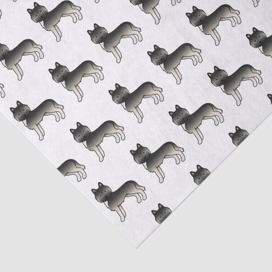 Agouti Siberian Husky Cute Dog Pattern Tissuepapier (Detail)