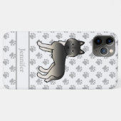 Agouti Siberische Husky Cartoon Hond & Naam Case-Mate iPhone Case (Achterkant (horizontaal))