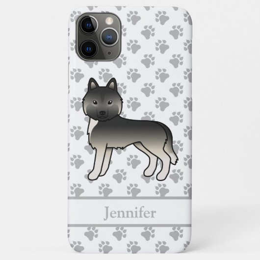 Agouti Siberische Husky Cartoon Hond & Naam Case-Mate iPhone Case (Achterkant)