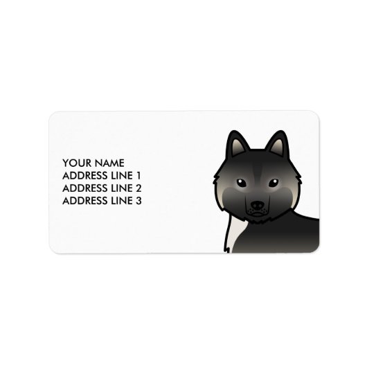 Agouti Siberische Husky Hond & Aangepaste Tekst La Etiket (Voorkant)