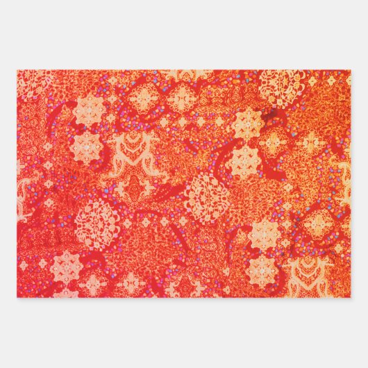 Agra en Suthep in groen, goud en steenrood Inpakpapier Vel (Voorkant 3)