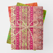 Agra en Suthep in groen, goud en steenrood Inpakpapier Vel (In situ)