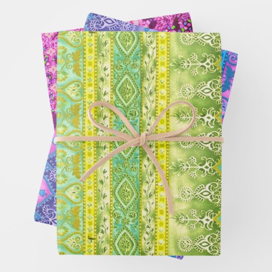 Agra en Suthep in groen, paarse en maroon Inpakpapier Vel (In situ)