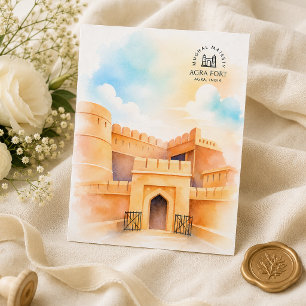 Agra Fort India Architectuur Landschap Feestdagenkaart