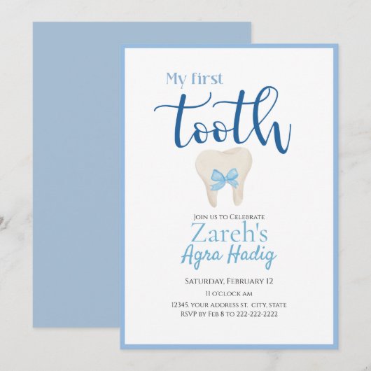 Agra Hadig - Armeens Eerste Tand Blauw Kaart (Voorkant / Achterkant)