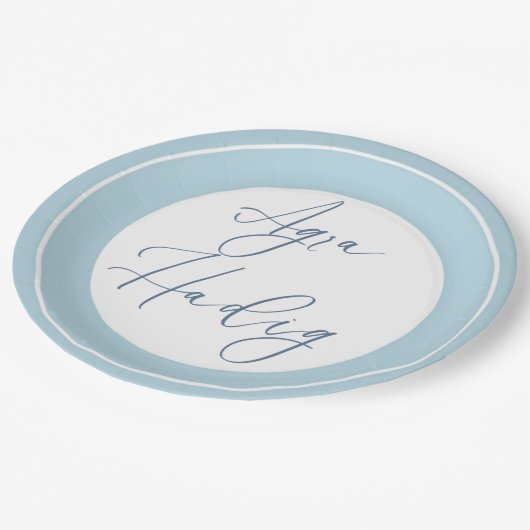 Agra Hadig Blue Eerste Tand Viering Papieren Bordje (Gekanteld)