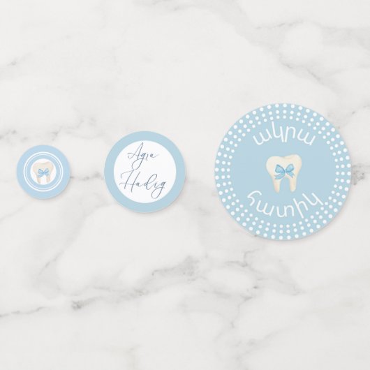 Agra Hadig-First Tooth Blauw Confetti (Achterkanten)