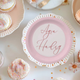 Agra Hadig Pink First Tooth Minimalist Papieren Bordje