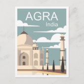 Agra India Art Vintage Travel Illustratie Briefkaart (Voorkant)