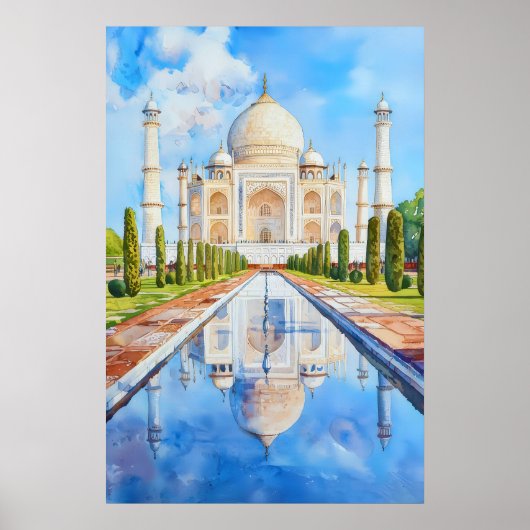 Agra India Oude Reisposter Ski Nationaal Park Poster (Voorkant)