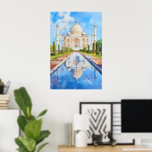 Agra India Oude Reisposter Ski Nationaal Park Poster (Thuiskantoor)