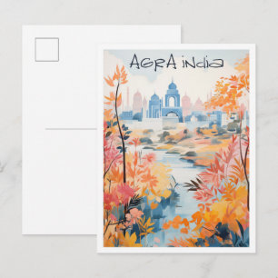 Agra India Reizen Stad Esthetiek Briefkaart