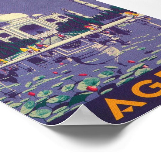 Agra India Vintage Travel Poster (Hoek)