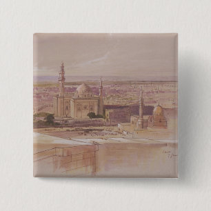 Agra Mosque, Caïro, 1849 Vierkante Button 5,1 Cm