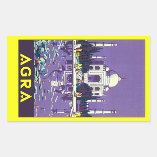Agra ~ Taj Mahal Rechthoekige Sticker (Voorkant)