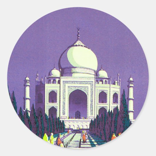 Agra ~ Taj Mahal Ronde Sticker (Voorkant)