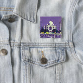 Agra ~ Taj Mahal Vierkante Button 5,1 Cm (In situ)