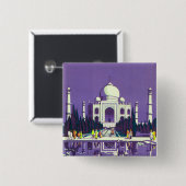 Agra ~ Taj Mahal Vierkante Button 5,1 Cm (Voorkant /achterkant)