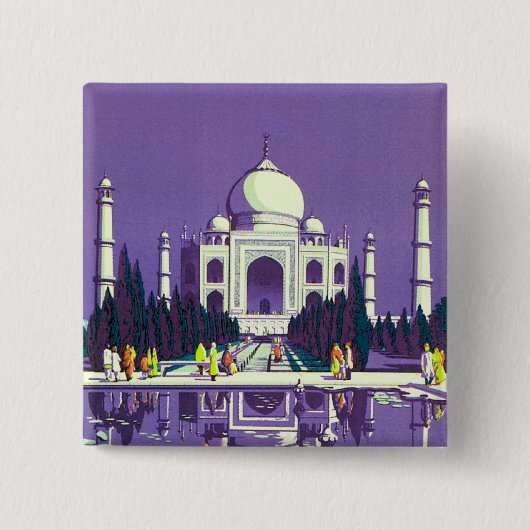Agra ~ Taj Mahal Vierkante Button 5,1 Cm (Voorkant)