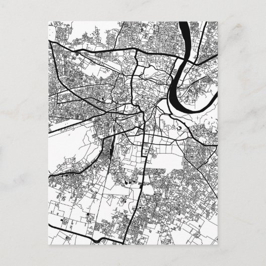 Agra Uttar Pradesh City Map Briefkaart (Voorkant)