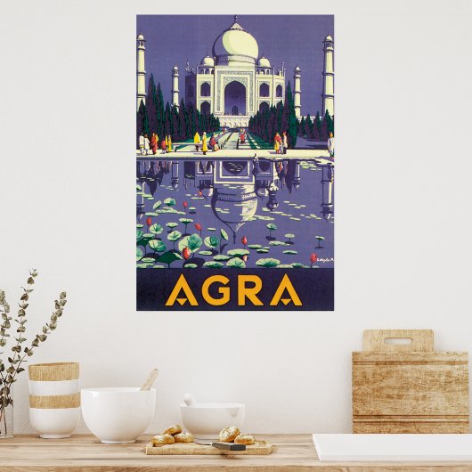 Agra Vintage Travel Poster (Keuken)