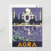 Agra Vintage Travel Poster Briefkaart (Voorkant / Achterkant)