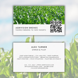 Agrarische Drone Business QR Code Fotosjabloon Visitekaartje