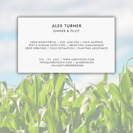 Agrarische Drone Business QR Code Fotosjabloon Visitekaartje