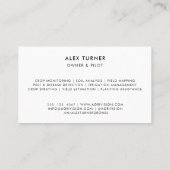 Agrarische Drone Business UAV-fotosjabloon Visitekaartje (Achterkant)