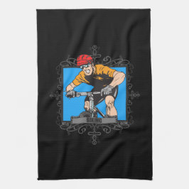 Agressief fietsen theedoek