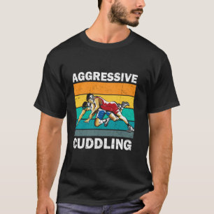Agressief Knuffelen Vintage Retro Worstelen Grappi T-shirt