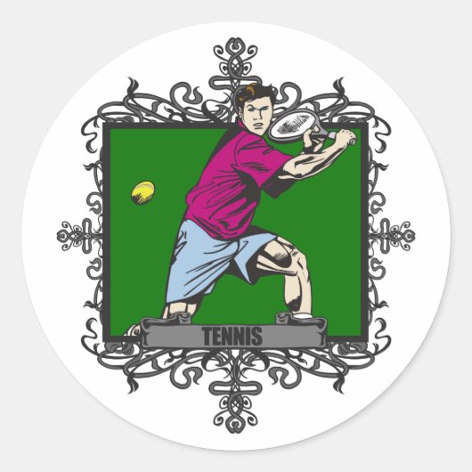 Agressief Mannen Ronde Sticker (Voorkant)