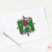 Agressief Mannen Ronde Sticker (Envelop)