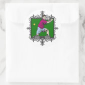 Agressief Mannen Ronde Sticker (Tas)