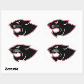 Agressief panter hoofd icoon ovale sticker (Vel)