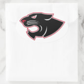 Agressief panter hoofd icoon ovale sticker (Tas)