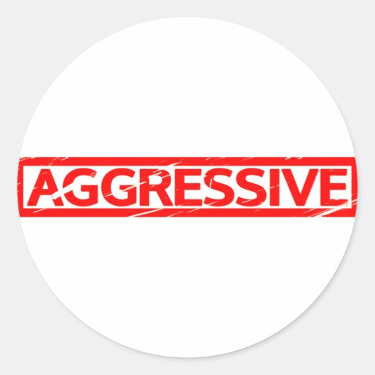 Agressief stempel ronde sticker (Voorkant)