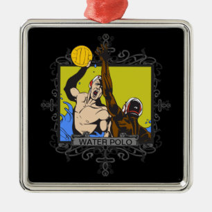 Agressief waterpoo metalen ornament