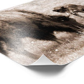 Agressieve bizon en zwarte wolf foto afdruk (Hoek)