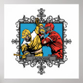 Agressieve lacrosse poster (Voorkant)