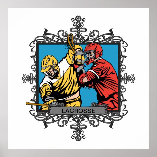 Agressieve lacrosse poster (Voorkant)
