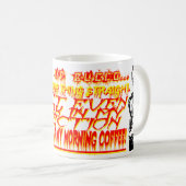 Agressieve Morning Coffee Mok met skeletten (Voorkant rechts)