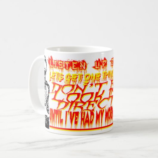 Agressieve Morning Coffee Mok met skeletten (Voorkant links)