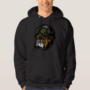 Agressieve Pitbull Helm Head Bike Rider Hoodie