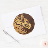 Agressieve Ruw Steen Tribal Wolf Graphic Ronde Sticker (Envelop)