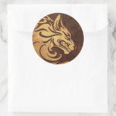 Agressieve Ruw Steen Tribal Wolf Graphic Ronde Sticker (Tas)