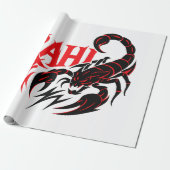 Agressieve Scorpion Logo met de naam "RAHI" Cadeaupapier (Uitgerold)